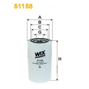 Filtre à huile WIX FILTERS 51158 pour NEW HOLLAND TS90 TS90DC - 90cv