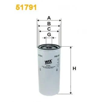 Filtre à huile WIX FILTERS 51791 pour SCANIA P,G,R,T - series P 340 - 340cv