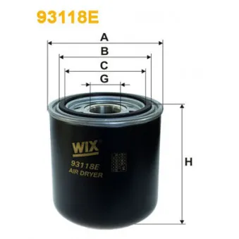 Cartouche de dessicateur, système d'air comprimé WIX FILTERS 93118E pour IVECO STRALIS AS440S56TP - 560cv