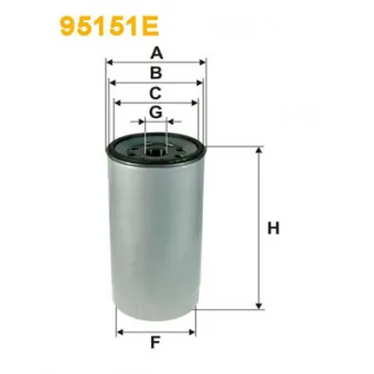 Filtre à carburant WIX FILTERS 95151E pour MASSEY FERGUSON MF 7600 7620 - 200cv