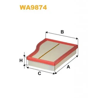 Filtre à air WIX FILTERS WA9874 pour MERCEDES-BENZ CLASSE A A 180 - 136cv