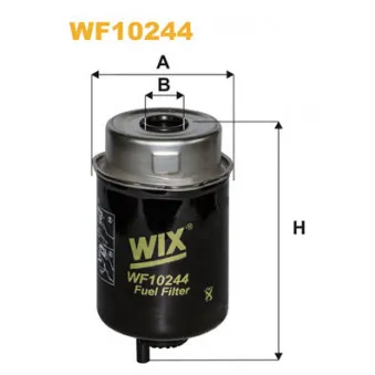 Filtre à carburant WIX FILTERS WF10244 pour JOHN DEERE Series 6 6130 - 85cv