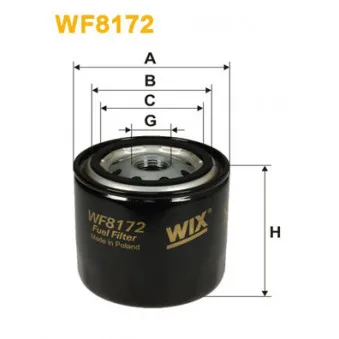 Filtre à carburant WIX FILTERS WF8172 pour ISUZU N NPR 66 P - 120cv