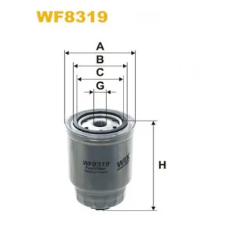 Filtre à carburant WIX FILTERS WF8319 pour NISSAN ATLEON 165,130 - 159cv