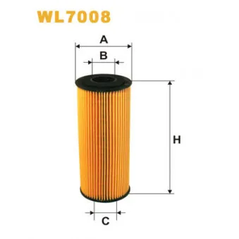 Filtre à huile WIX FILTERS WL7008 pour VOLKSWAGEN GOLF 1.9 TDI - 101cv