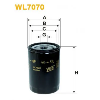 Filtre à huile WIX FILTERS WL7070
