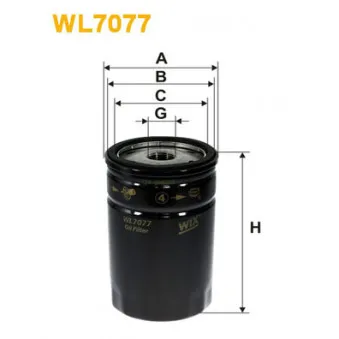 Filtre à huile WIX FILTERS WL7077