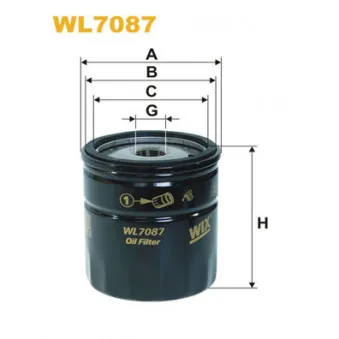 Filtre à huile WIX FILTERS WL7087 pour OPEL VECTRA 1.7 D - 60cv