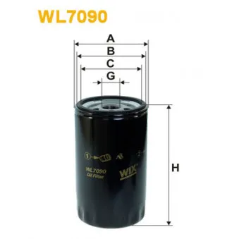 Filtre à huile WIX FILTERS WL7090 pour FORD FIESTA 1.6 D - 54cv
