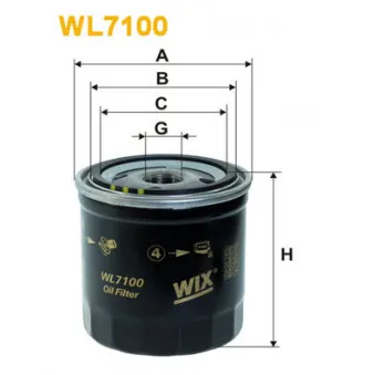 Filtre à huile WIX FILTERS WL7100