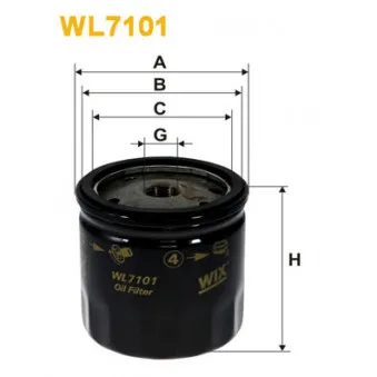 Filtre à huile WIX FILTERS WL7101