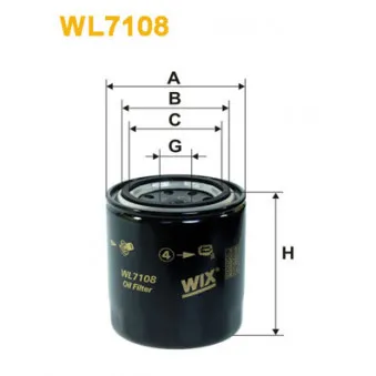 Filtre à huile WIX FILTERS WL7108