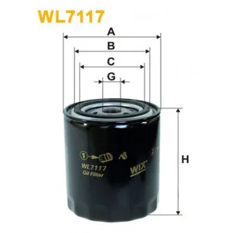 Filtre à huile WIX FILTERS WL7117