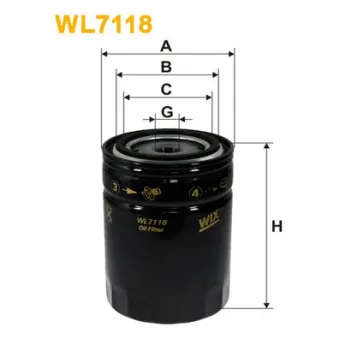 Filtre à huile WIX FILTERS WL7118