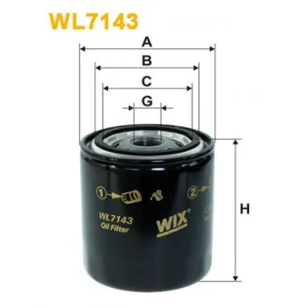 Filtre à huile WIX FILTERS WL7143