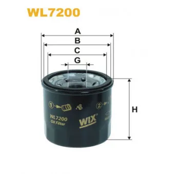 Filtre à huile WIX FILTERS WL7200