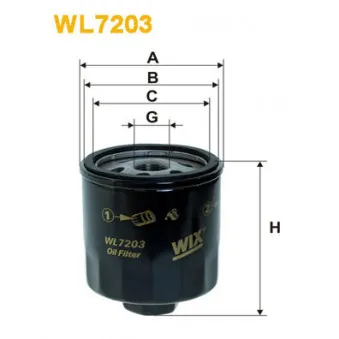 Filtre à huile WIX FILTERS WL7203