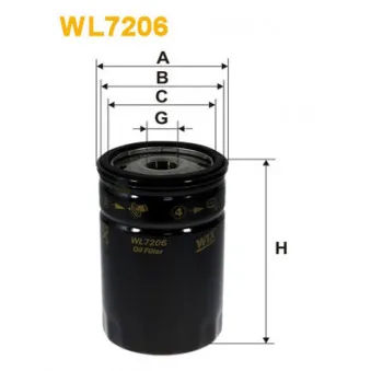 Filtre à huile WIX FILTERS WL7206