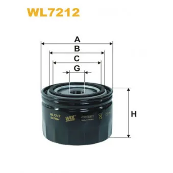 Filtre à huile WIX FILTERS WL7212