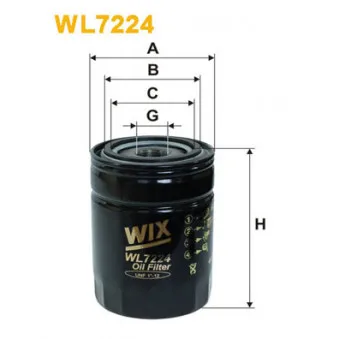 Filtre à huile WIX FILTERS OEM 193309