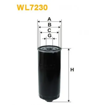 Filtre à huile WIX FILTERS WL7230 pour DAF F 2300 S6 4.2 quattro - 290cv
