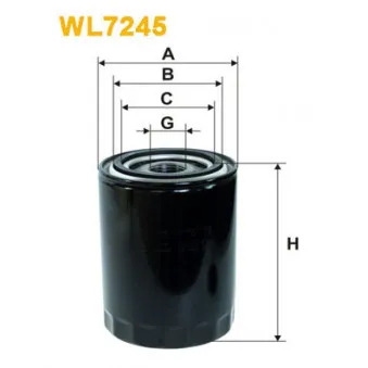 Filtre à huile WIX FILTERS WL7245 pour DEUTZ-FAHR DX 3,50 - 60cv