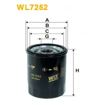 Filtre à huile WIX FILTERS WL7252