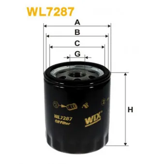 Filtre à huile WIX FILTERS WL7287