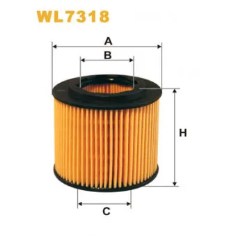 Filtre à huile WIX FILTERS WL7318 pour VOLKSWAGEN POLO 1.2 - 70cv
