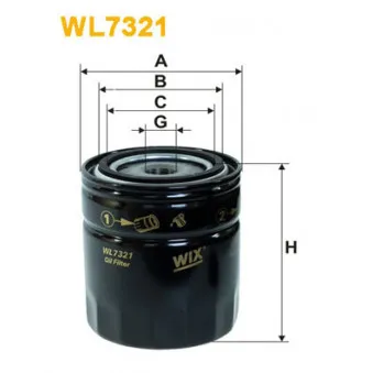 Filtre à huile WIX FILTERS WL7321
