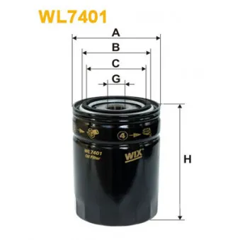 Filtre à huile WIX FILTERS WL7401