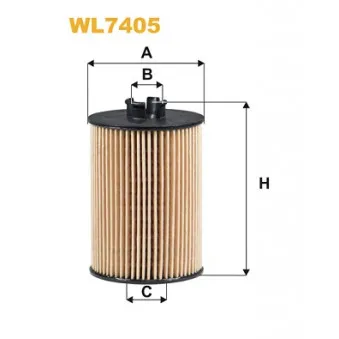 Filtre à huile WIX FILTERS WL7405 pour MERCEDES-BENZ CLASSE A A 200 - 136cv