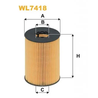 Filtre à huile WIX FILTERS WL7418 pour MERCEDES-BENZ NG 150,35 - 150cv