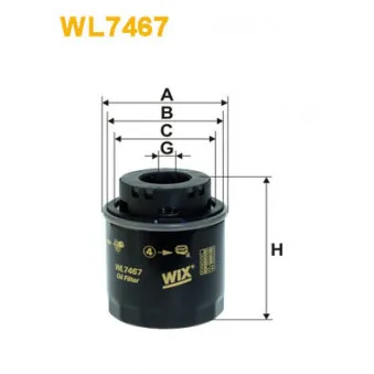 Filtre à huile WIX FILTERS WL7467