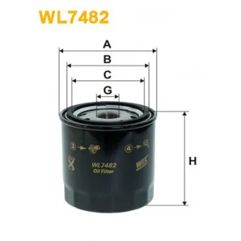 Filtre à huile WIX FILTERS WL7482