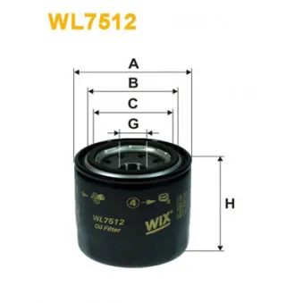 Filtre à huile WIX FILTERS WL7512