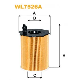 Filtre à huile WIX FILTERS WL7526A pour PEUGEOT PARTNER 1.6 HDi 75 - 75cv