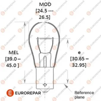 Ampoule, feu clignotant EUROREPAR 1616431280 pour MERCEDES-BENZ VARIO 613 D. 614 D - 136cv