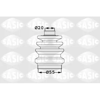 Soufflets de cardan avant SASIC 1906020 pour OPEL ASTRA 1.6 i 16V - 100cv