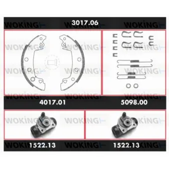 WOKING 3017.06 - Kit de freins, freins à tambours