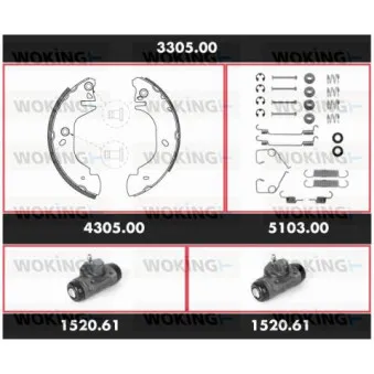 WOKING 3305.00 - Kit de freins, freins à tambours