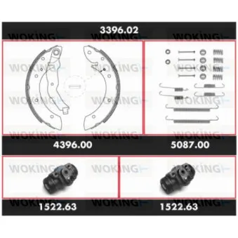 WOKING 3396.02 - Kit de freins, freins à tambours