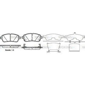 Jeu de 4 plaquettes de frein avant WOKING P13813.02