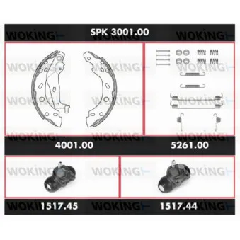 WOKING SPK 3001.00 - Kit de freins, freins à tambours