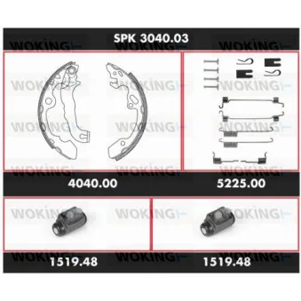 WOKING SPK 3040.03 - Kit de freins, freins à tambours