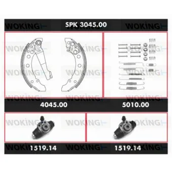 WOKING SPK 3045.00 - Kit de freins, freins à tambours