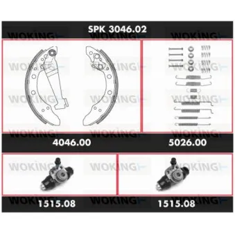WOKING SPK 3046.02 - Kit de freins, freins à tambours