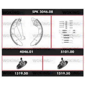 WOKING SPK 3046.08 - Kit de freins, freins à tambours