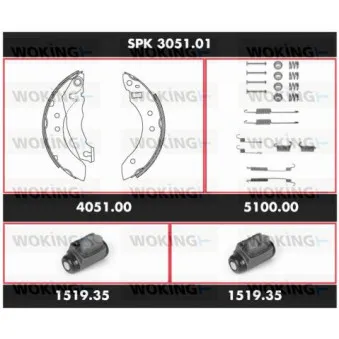 WOKING SPK 3051.01 - Kit de freins, freins à tambours
