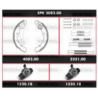 WOKING SPK 3082.00 - Kit de freins, freins à tambours